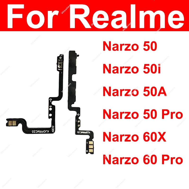 Power Volume Flex Cable For Realme Narzo 50 60 Pro 50i 50A Prime Narzo 60X On Off