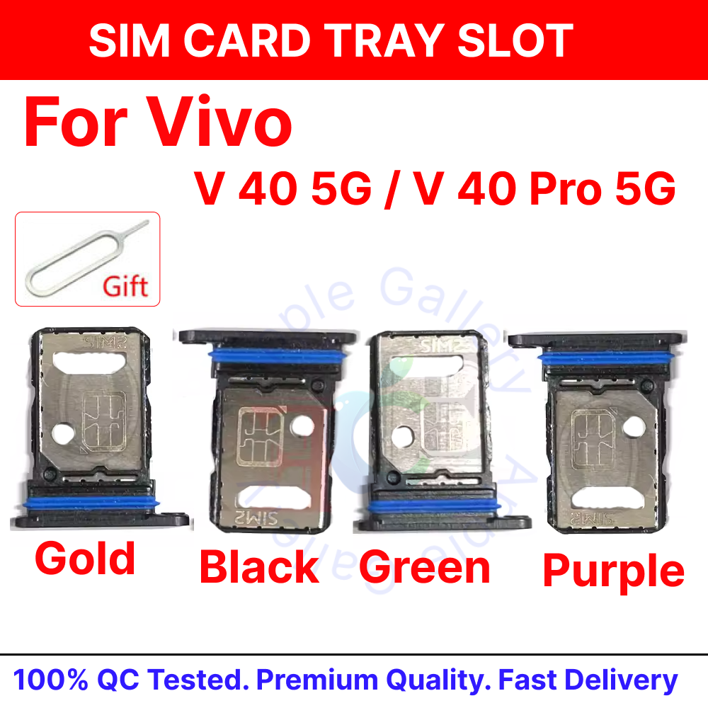Vivo V40 5G / Vivo V40 Pro 5G Dual Nano Sim Card Tray Slot Holder Sim Adaptor With