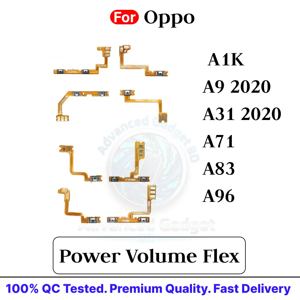Oppo A1K A9 2020 A31 2020 A71 A83 A96 Power on / Off Switch Button Side Volume Up Replacement Parts Price in Bangladesh - Mobile.com.bd