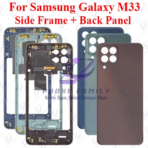 Samsung M33 Full Body Housing ( Side Frame + Back Panel Without Camera Glass Replacement Parts Price in Bangladesh - Mobile.com.bd