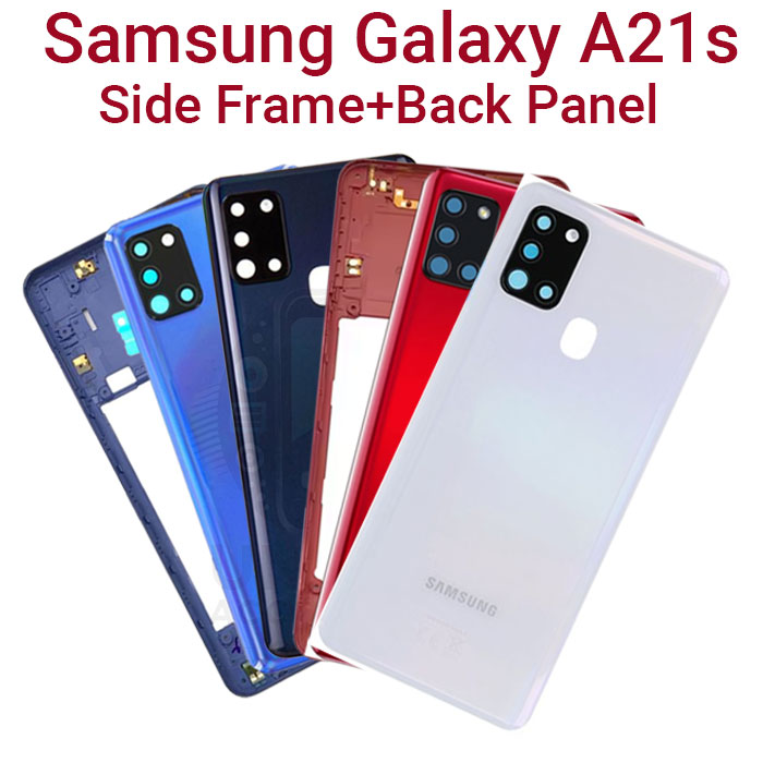 Samsung Galaxy A21s Side Frame + Back Panel Housing + Camera Glass Back Shell