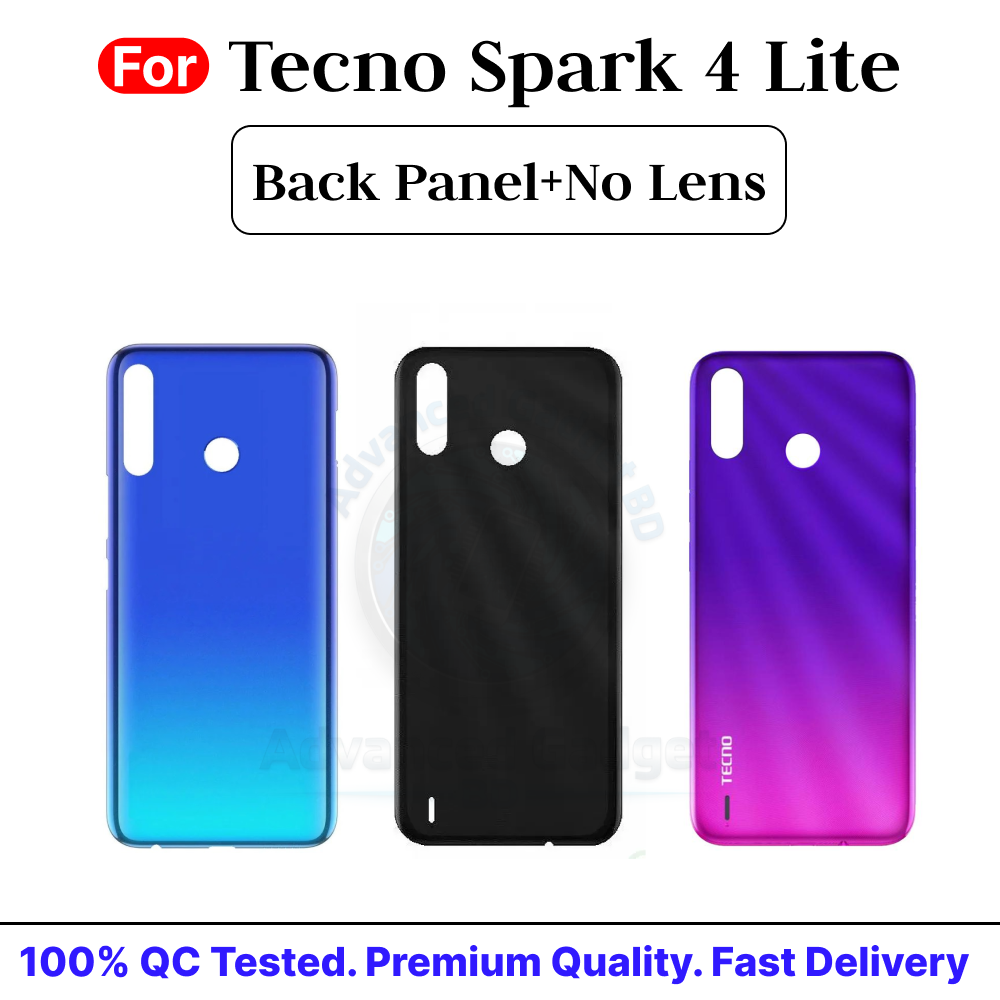 Tecno Spark 4 Lite KC8S Back Panel/Backshell/ Casing + With Camera Lens + Side