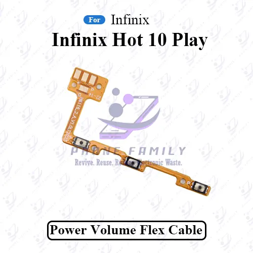 Infinix Hot 10 Play Volume Power Flex Cable On Off Power Volume Switch Side Button Replacement Parts Price in Bangladesh - Mobile.com.bd