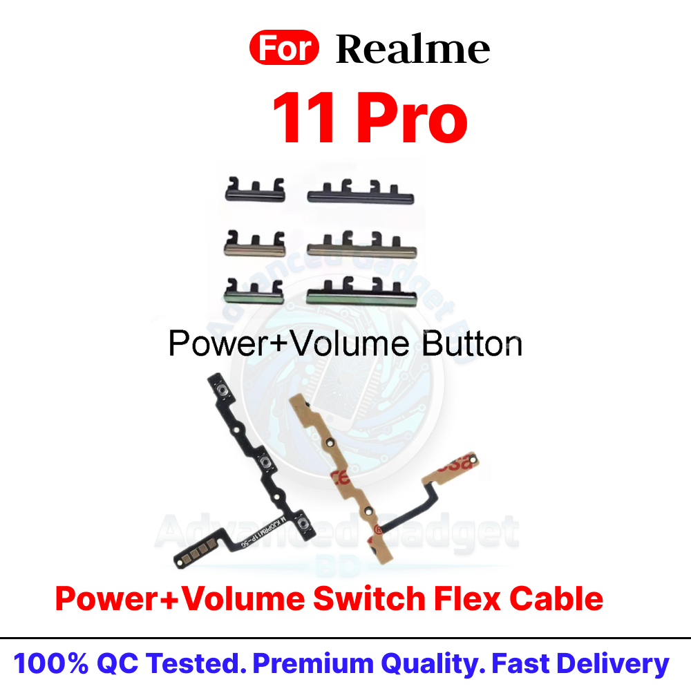 Realme 11 Pro Side Control Volume Button + Power ON / Off External Switch Flex Cable