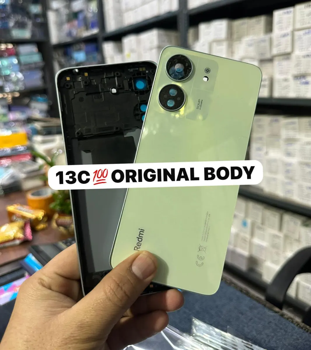 Xiaomi Redmi 13C Side Frame + Back Panel Housing + Camera Glass Back Shell Replacement Parts Price in Bangladesh - Mobile.com.bd