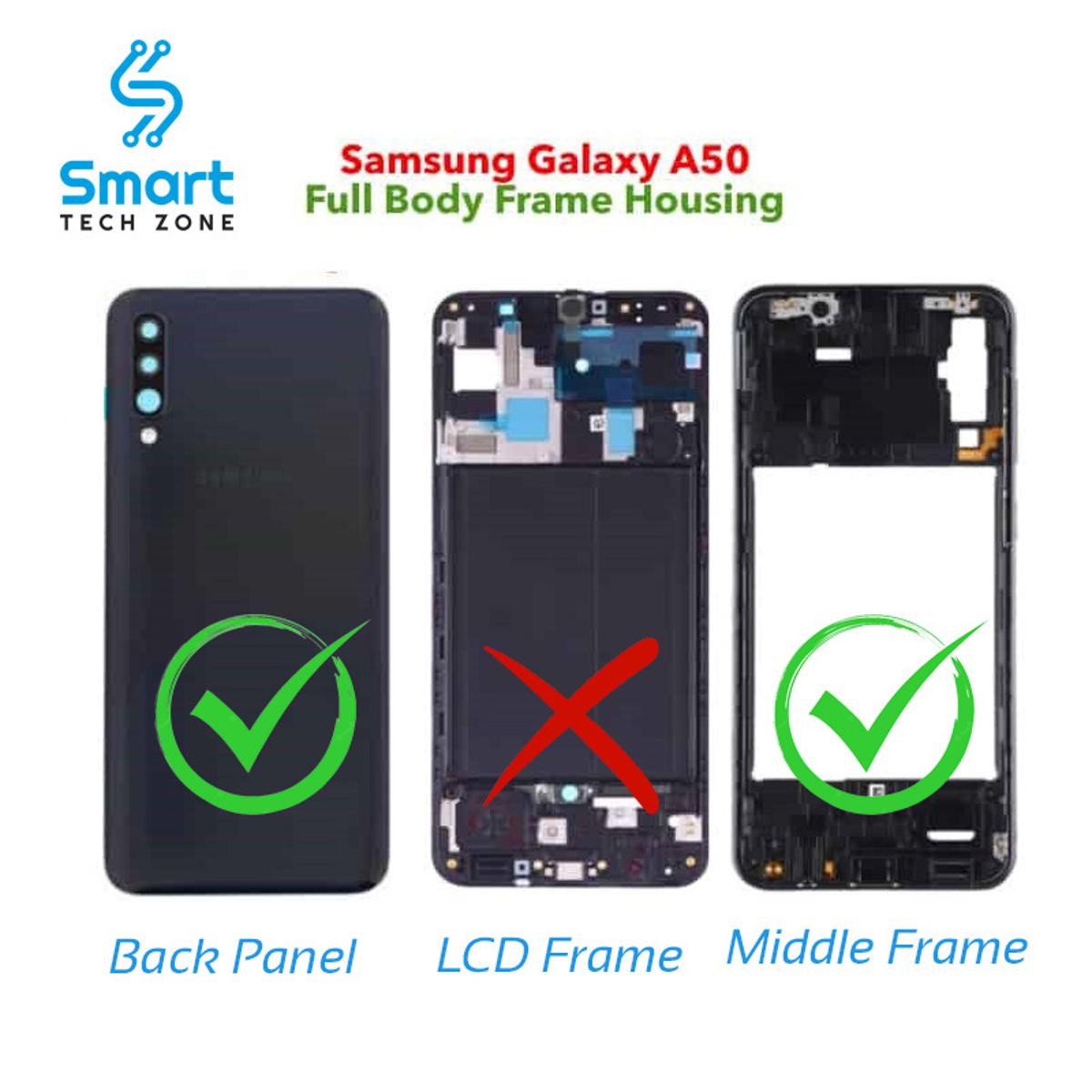Samsung Galaxy A50 Middle Bezel Frame and Back Panel Housing Without Front LCD Panel