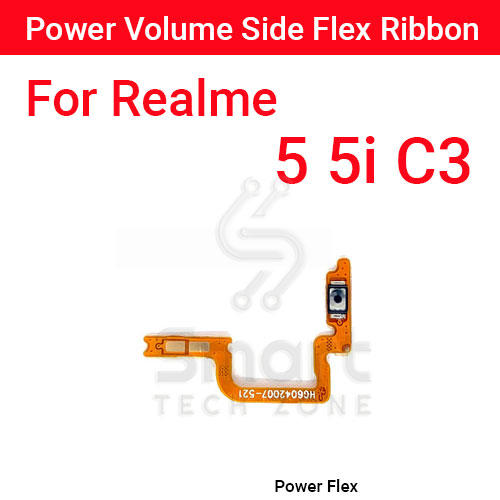 Realme 5 5i C3 Power on / Off Switch Button Side Volume Up Down Buttons Flex Cable