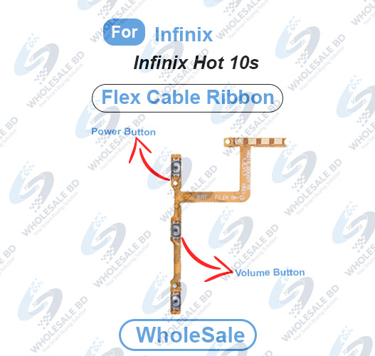 Infinix Hot 10s Power On/Off Switch Button Side Volume Up Down Buttons Flex Cable