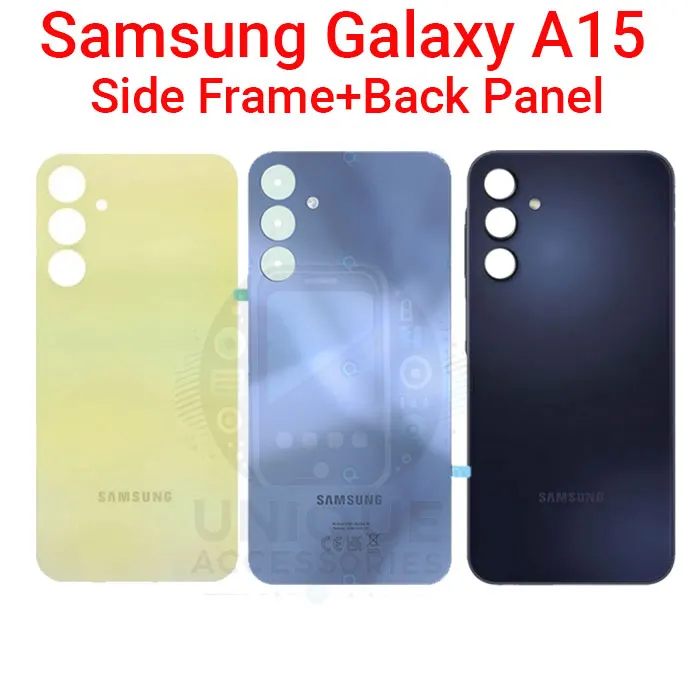 Samsung Galaxy A15 Side Frame + Back Panel Housing + Camera Glass Back Shell Replacement Parts Price in Bangladesh - Mobile.com.bd