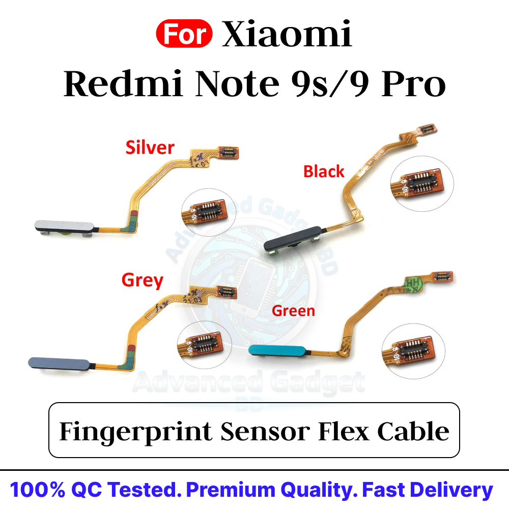 Fingerprint Sensor with Flex Cable for Xiaomi Redmi Note 9s 9 Pro