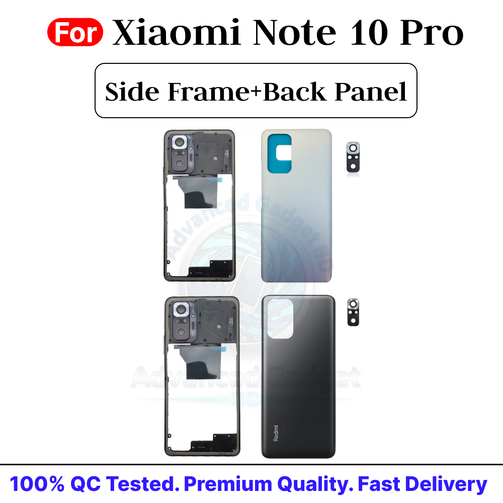 Xiaomi Redmi Note 10 Pro Side Frame + Back Panel Housing + Camera Glass Back Shell