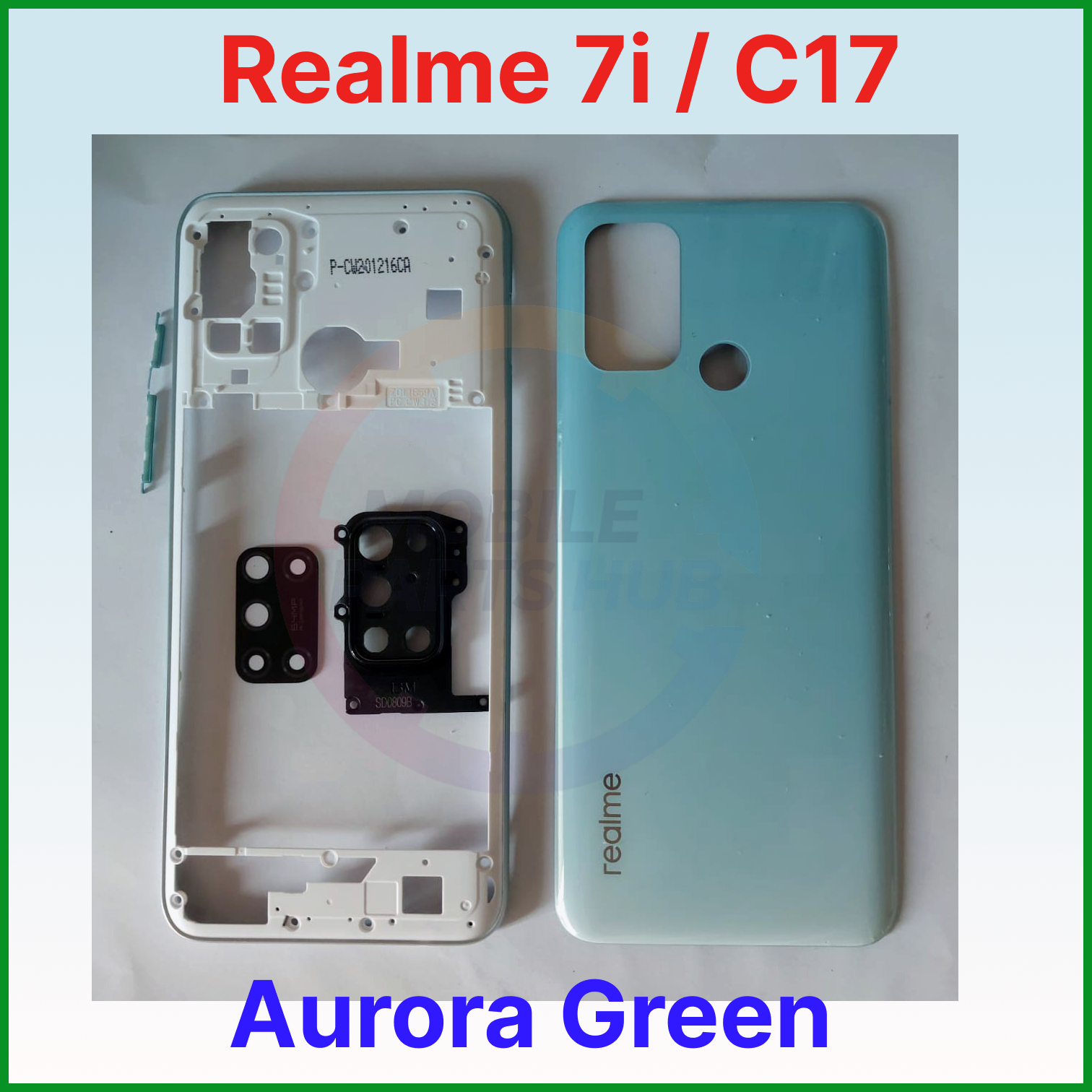 Realme 7i/C17 RMX2103 Middle Side Bezel Housing Frame + Back Panel + Camera Glass