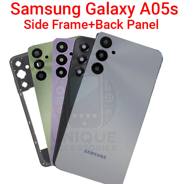 Samsung Galaxy A05s A057F Side Frame + Back Panel Housing + Camera Glass Back Shell