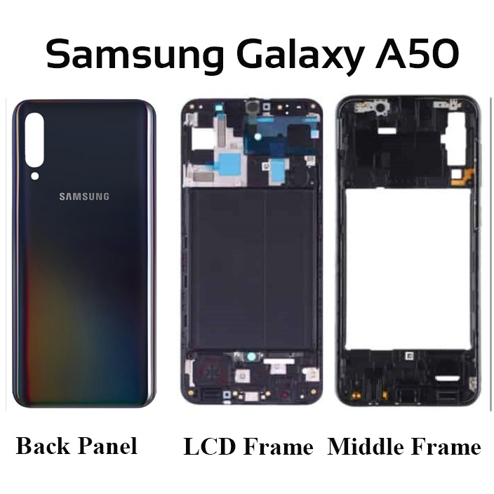 Full Body Housing For Samsung Galaxy A50 Front LCD Frame Panel, Middle Bezel Frame
