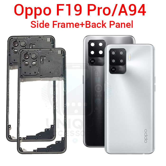 Oppo F19 Pro/ A94 Side Frame + Back Panel Housing + Camera Glass Back Shell