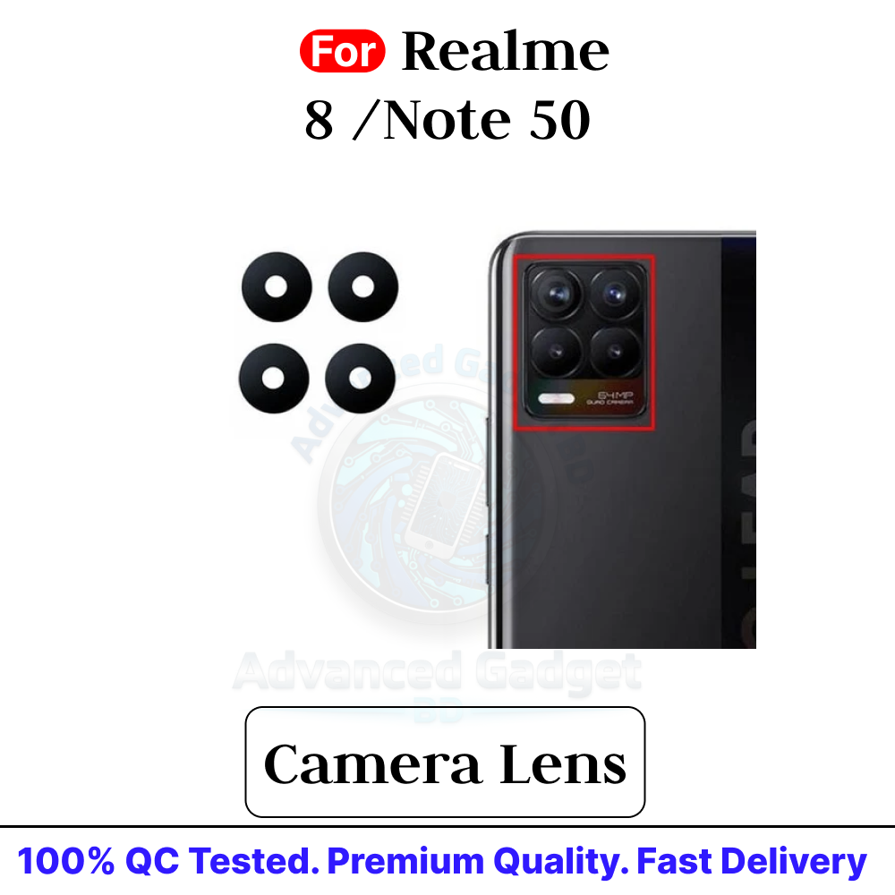 Camera Main Glass Lens for Realme 8 / Note 50 Replacement Part (Not Tempered Camera