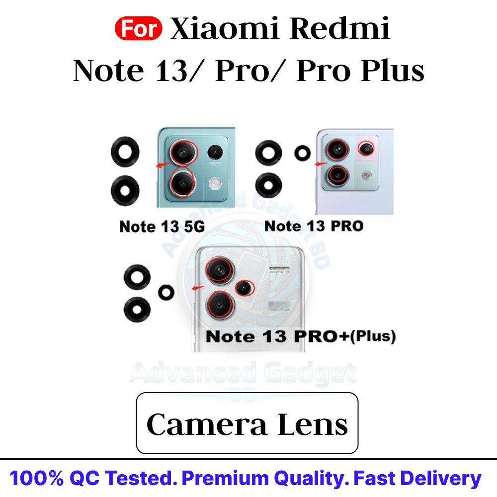 Camera Main Glass Lens for Xiaomi Redmi Note 13/ Pro/ Pro Plus Replacement Part (Not