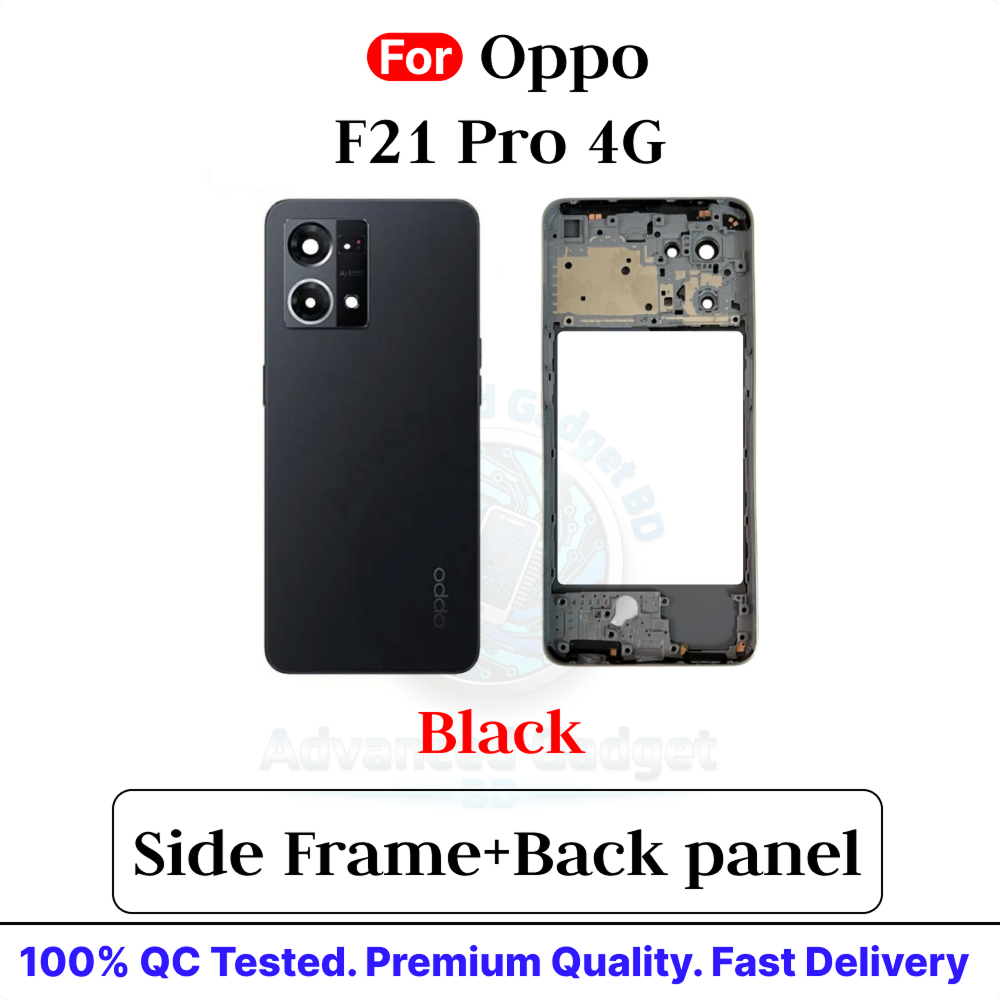 Oppo F21 Pro 4G Side Frame + Back Panel Housing + Camera Glass Back Shell