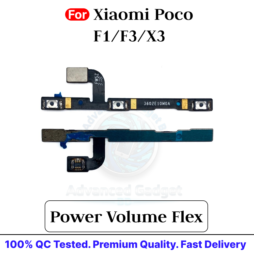 Xiaomi Poco F1 F3 X3 Power on / Off Switch Button Side Volume Up Down Buttons Flex