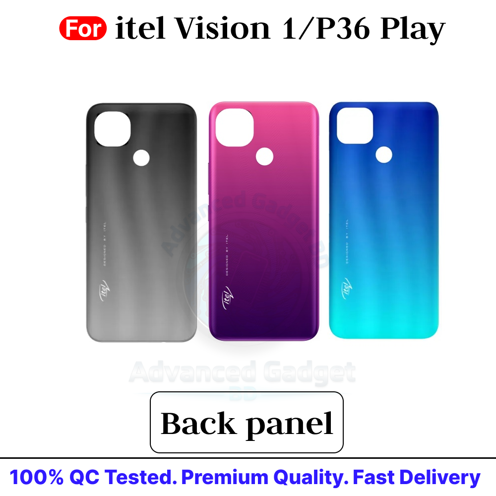 Itel Vision 1/P36 Play Back Panel/Backshell/ Casing + Without Camera Lens + Side