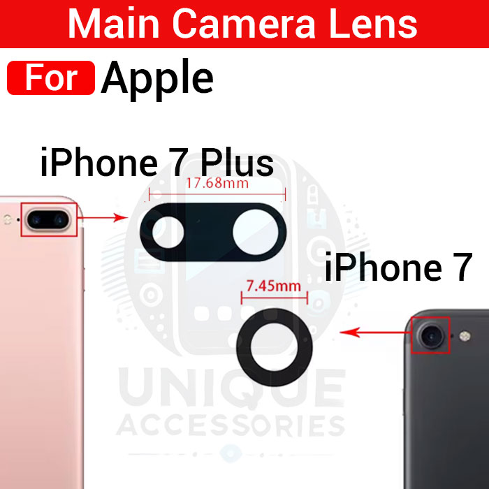 Camera Main Glass Lens for Apple iPhone 7 7 Plus Replacement Part (Not Tempered