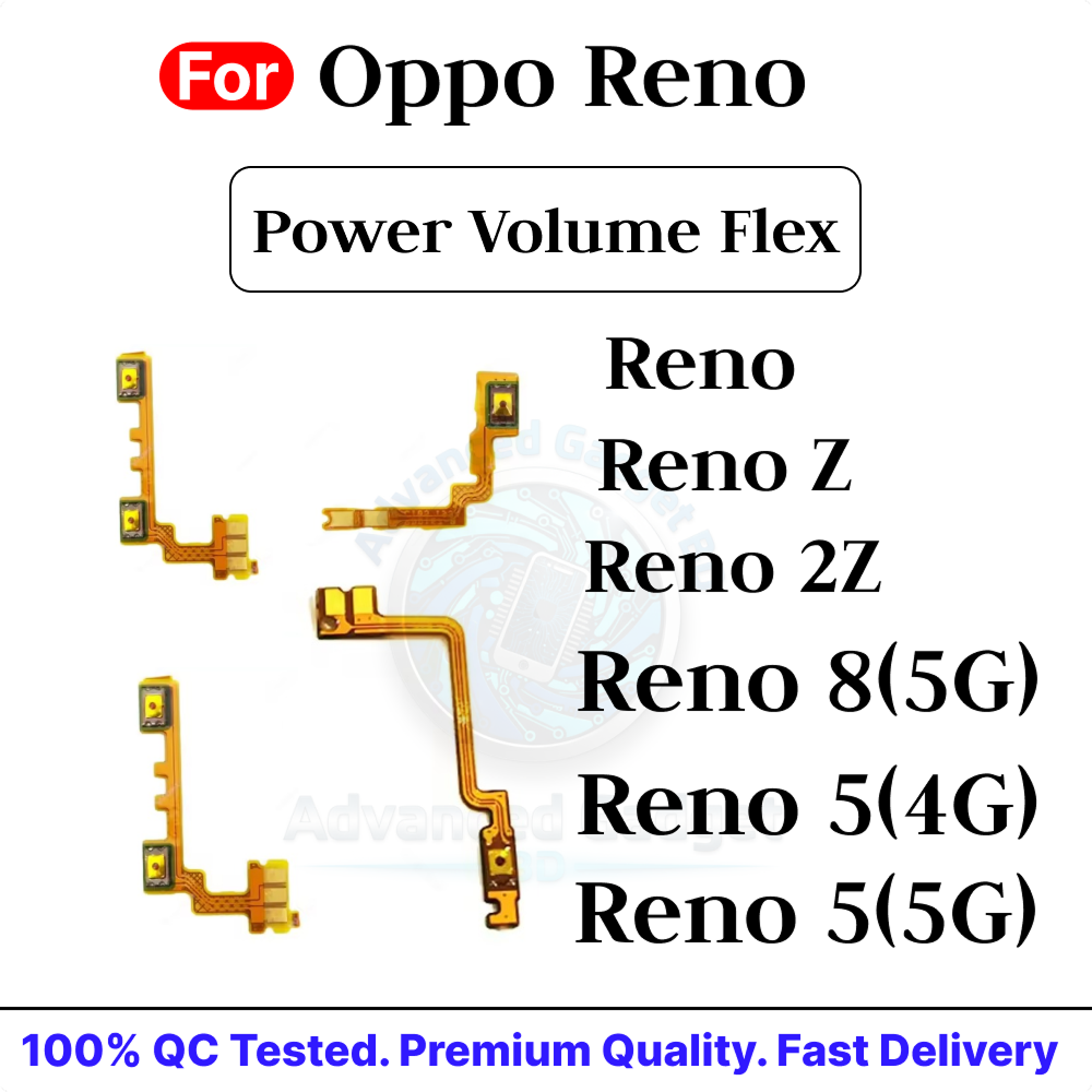 Oppo Reno Z 2Z 5 8 4G 5G Power on / Off Switch Button Side Volume Up Down Buttons