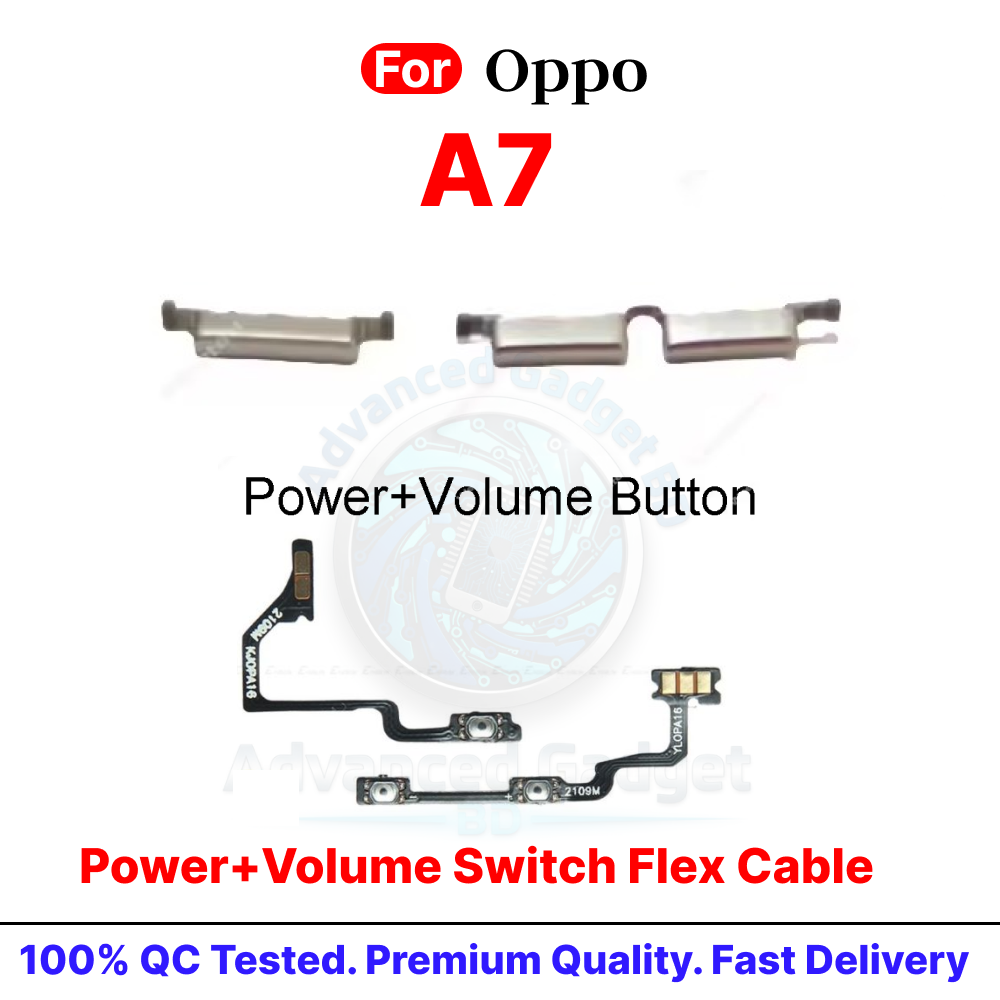 Oppo A7 Control Volume Button + Power ON / Off External Switch Flex Cable Button Key