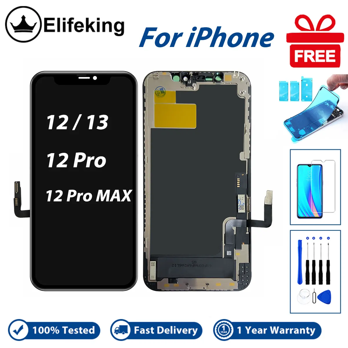 Others 【Prime Deal】 LCD Display Screen Digitizer Assembly Replacement Parts For 12 12 Pro Price in Bangladesh - Mobile.com.bd