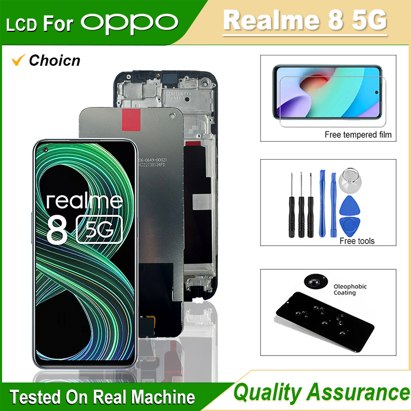 6.6" High Frame For Oppo Realme 8 LCD Display Screen Touch Digitizer Assembly Repair