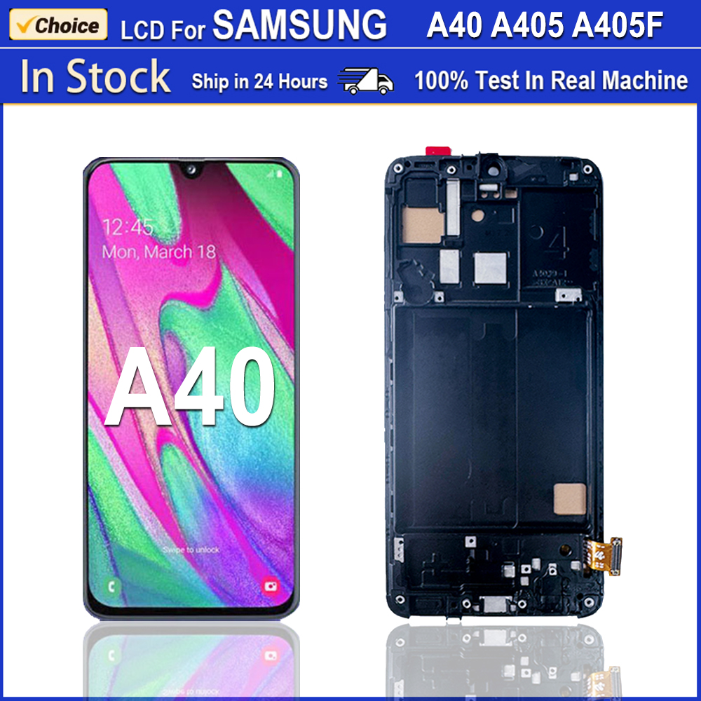 Super LCD With Frame Display Screen For A40 A405F A405FN LCD Display Digital Touch