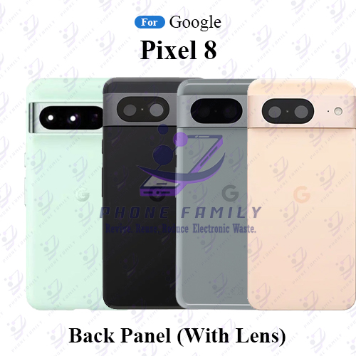 Google Pixel 8 Back Panel/Backshell/ Casing + Camera Lens With Logo