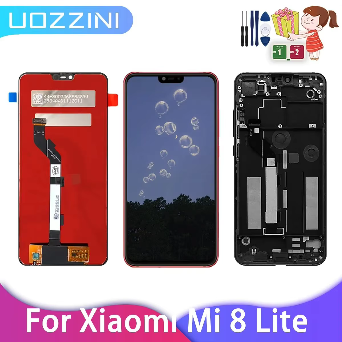 Mi 8 Lite LCD Display Touch Screen Digitizer Assembly NO/With Frame For Mi8 Lite Mi