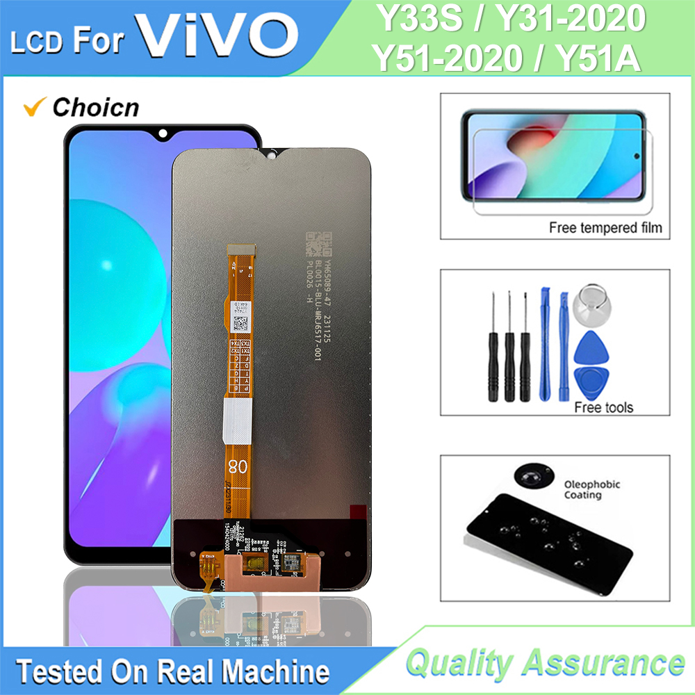 For Vivo Y33S Y31-2020 LCD Display Screen Touch Digitizer Assembly Repair Parts For