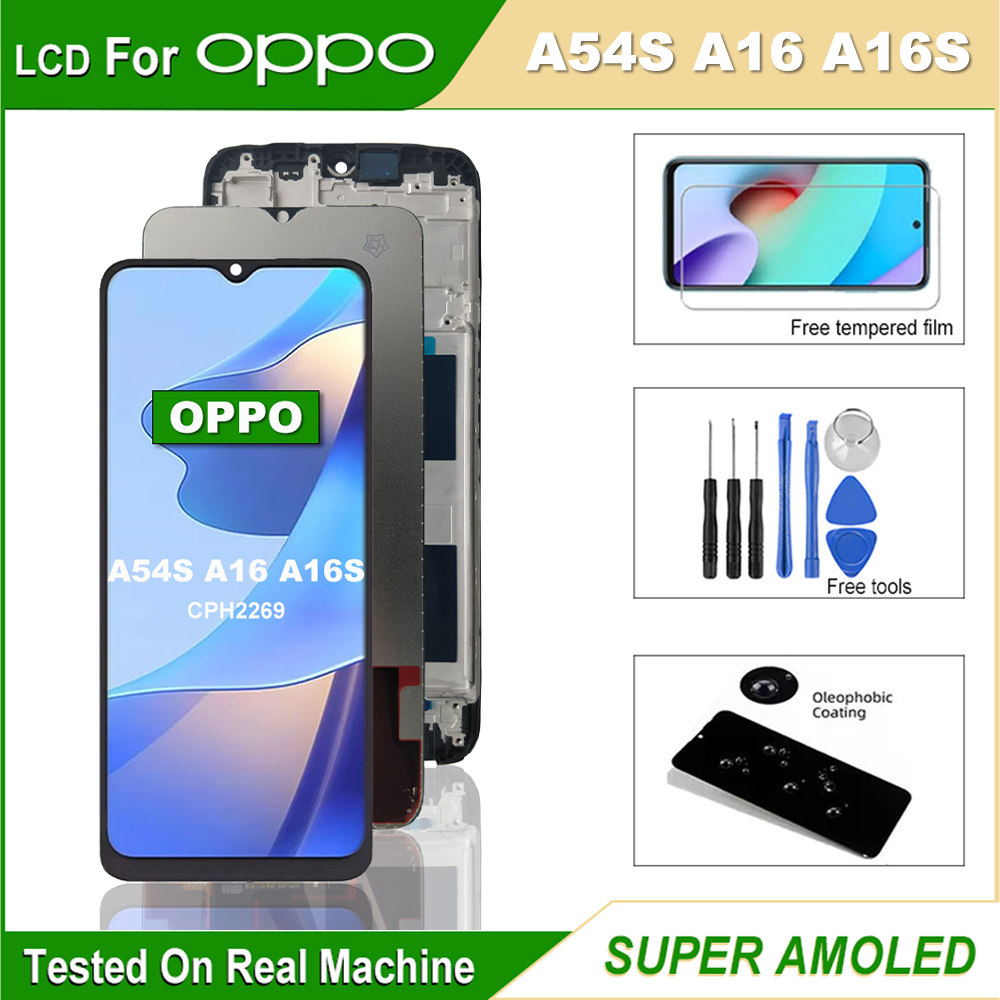 100% Tested For Oppo A54S LCD CPH2269 Touch Screen Digitizer Assembly For Oppo A16