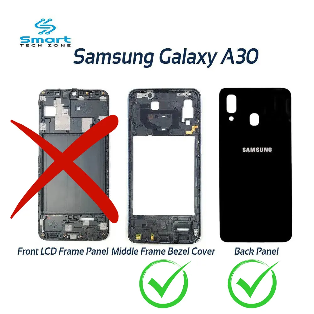 Samsung Galaxy A30 Middle Bezel Housing Frame and Back Panel Without Front LCD Frame Panel Replacement Parts Price in Bangladesh - Mobile.com.bd