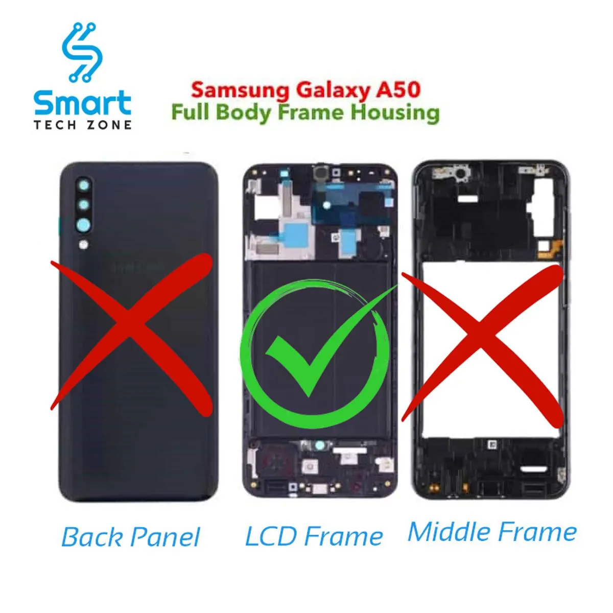 Samsung Galaxy A50 Only LCD Frame Panel Housing Replacement Parts Price in Bangladesh - Mobile.com.bd