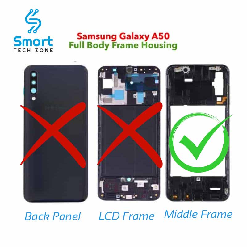 Samsung Galaxy A50 A505 Middle Frame Without LCD Frame Panel and Back Panel Replacement Parts Price in Bangladesh - Mobile.com.bd