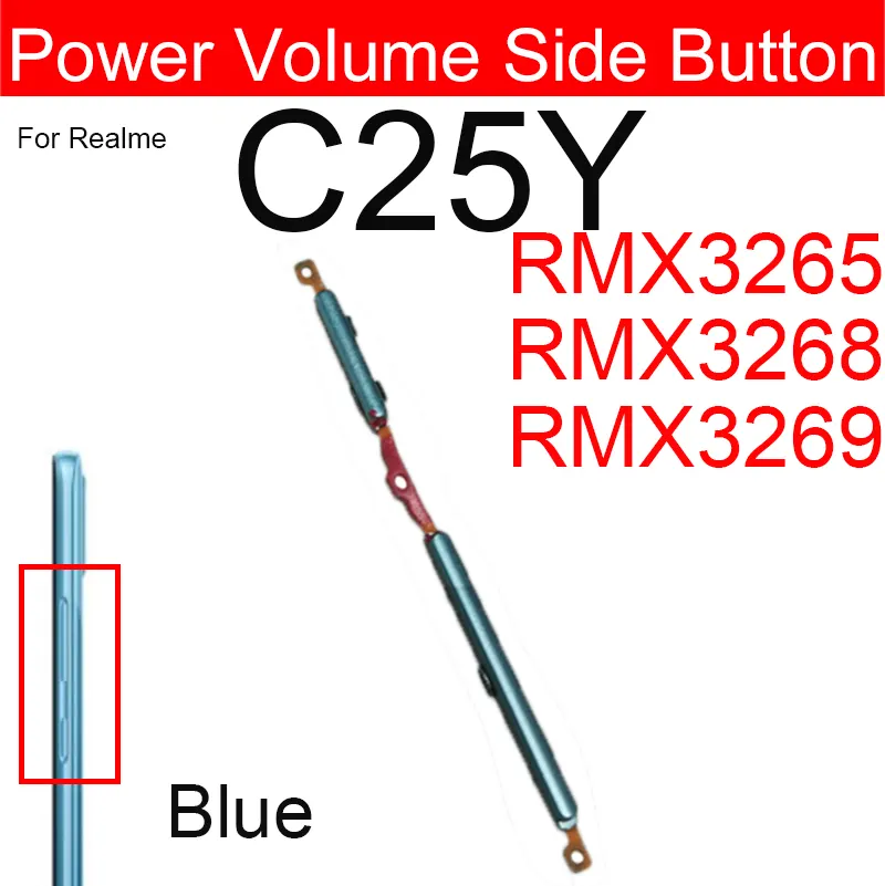 Realme Compatible with Realme C21Y C25Y External Side Buttons Power On Off + Volume Control Button Outside Side Keys Replacement Parts Price in Bangladesh - Mobile.com.bd