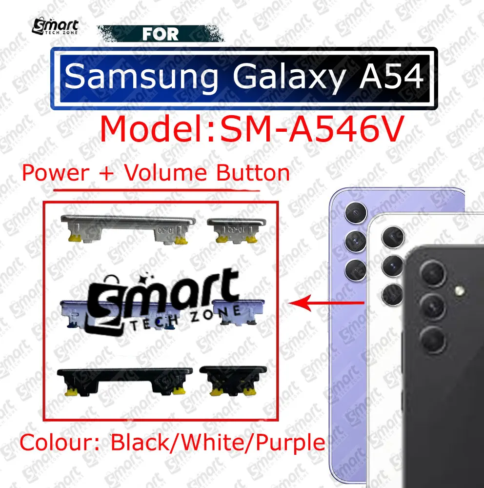Samsung Compatible with Samsung Galaxy A54 External Side Buttons Power On Off + Volume Control Button Outside Side Keys Replacement Parts Price in Bangladesh - Mobile.com.bd