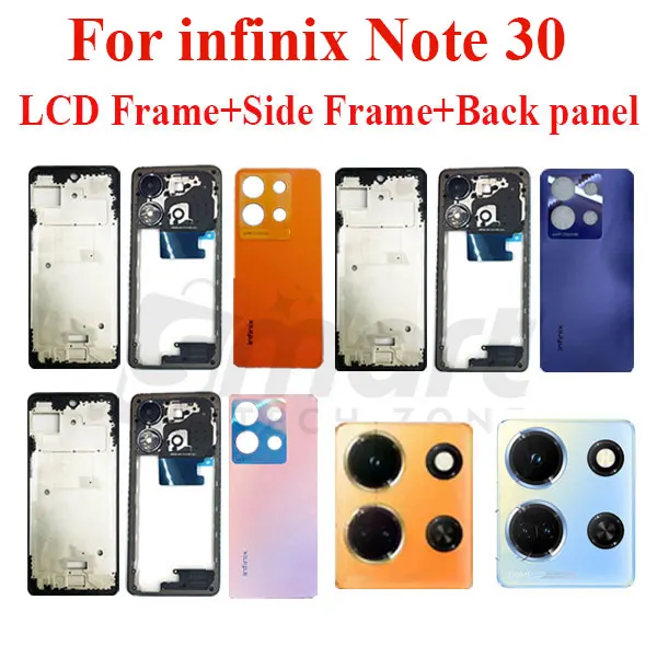 Infinix Note 30 4G X6833B, X6716B Full Body Housing With Camera Glass (LCD Frame, Side/Middle Frame, Back Panel/Backshell) Replacement Parts Price in Bangladesh - Mobile.com.bd