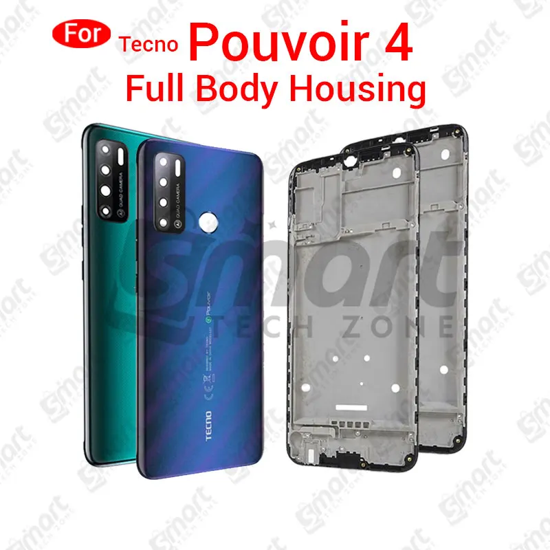 Tecno Pouvoir 4 Full Body Housing With Camera Glass (LCD Frame, Side/Middle Frame, Back Panel/Backshell) Replacement Parts Price in Bangladesh - Mobile.com.bd