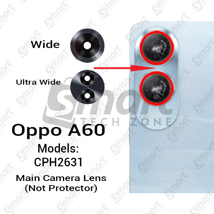 OPPO Camera Main Glass Lens for Oppo A60 (CPH2631) Replacement Part (Not Tempered Camera Glass Protector) Replacement Parts Price in Bangladesh - Mobile.com.bd