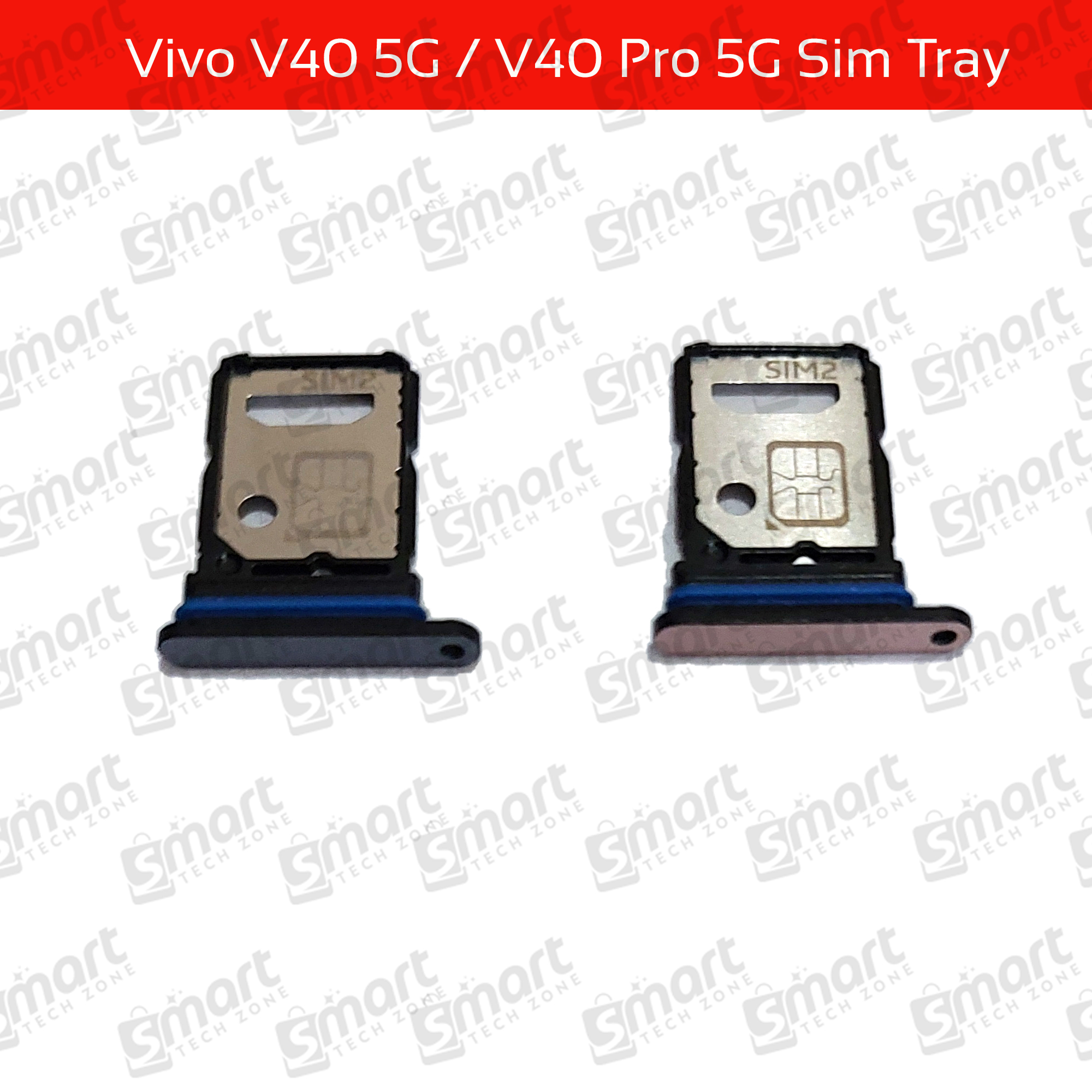 Vivo V40 5G / Vivo V40 Pro 5G Dual Nano Sim Card Tray Slot Holder Sim Adaptor With Free Sim Ejector Pin Replacement Part Replacement Parts Price in Bangladesh - Mobile.com.bd