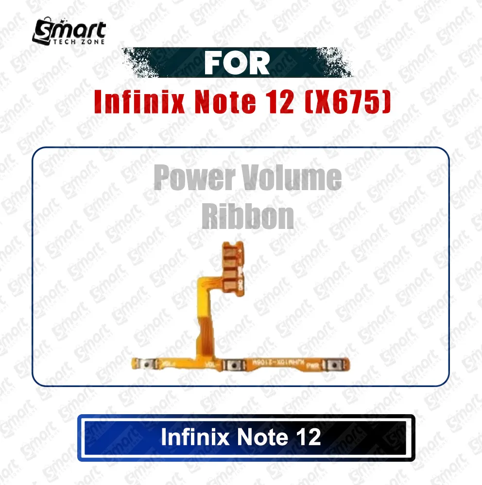 Infinix Note 12 (X675) Power on / off Switch Button Side Volume Up Down Buttons Flex Cable Replacement Parts - Price in Bangladesh