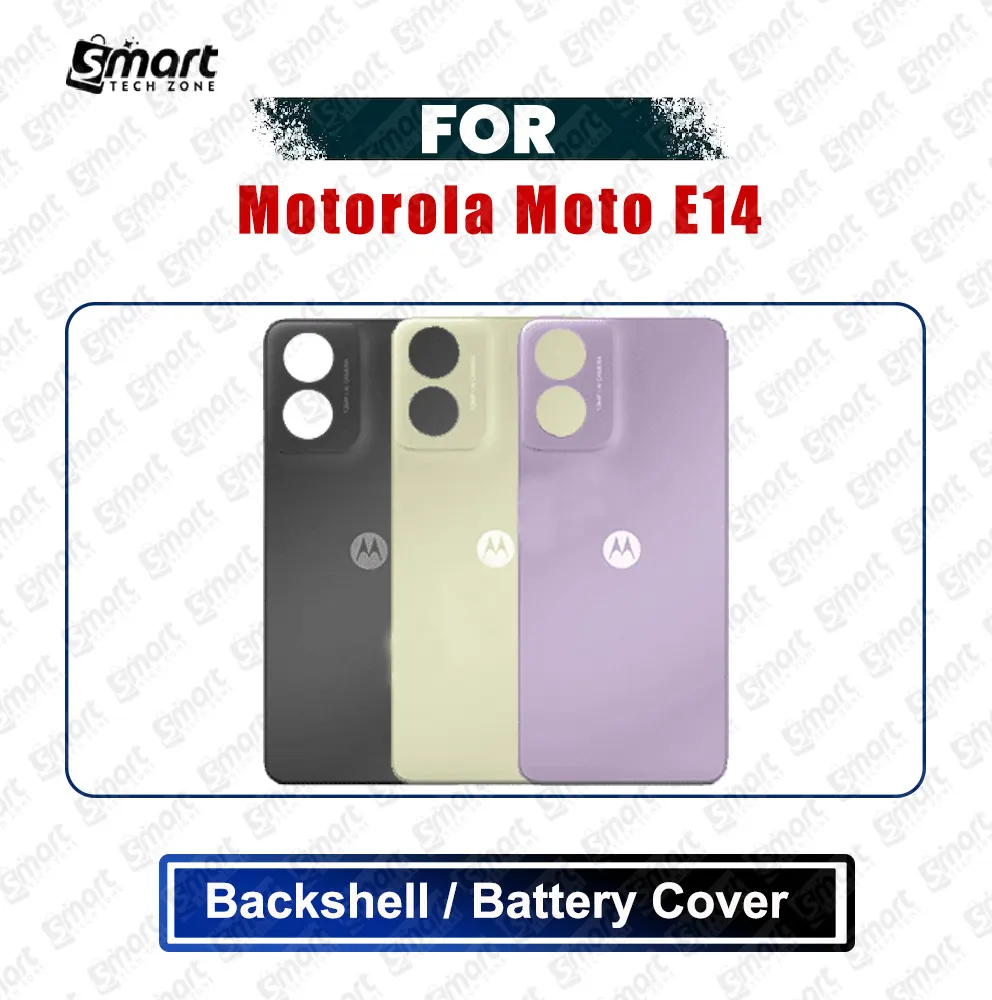 Motorola Moto E14 Back Panel/Backshell/Battery Cover Casing With Logo Without Camera Glass -All Colors Available Replacement Parts - Price in Bangladesh
