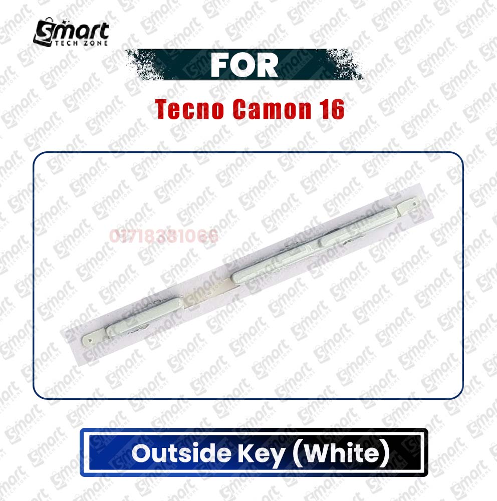 Tecno Compatible with Tecno Camon 16 CE7 External Side Buttons Power On Off + Volume Control Button Outside Side Keys Replacement Parts Price in Bangladesh - Mobile.com.bd