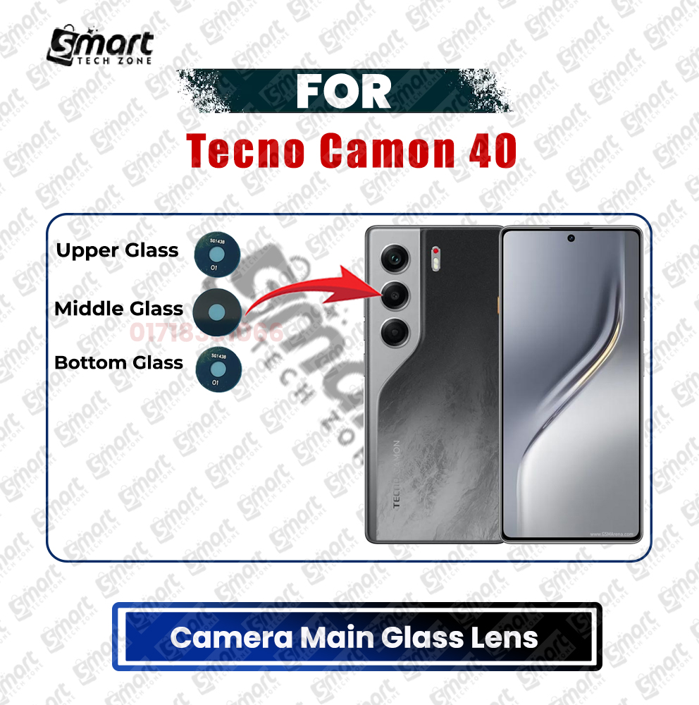 Tecno Camera Main Glass Lens for Tecno Camon 40 Replacement Part (Not Tempered Camera Glass Protector) Replacement Parts Price in Bangladesh - Mobile.com.bd