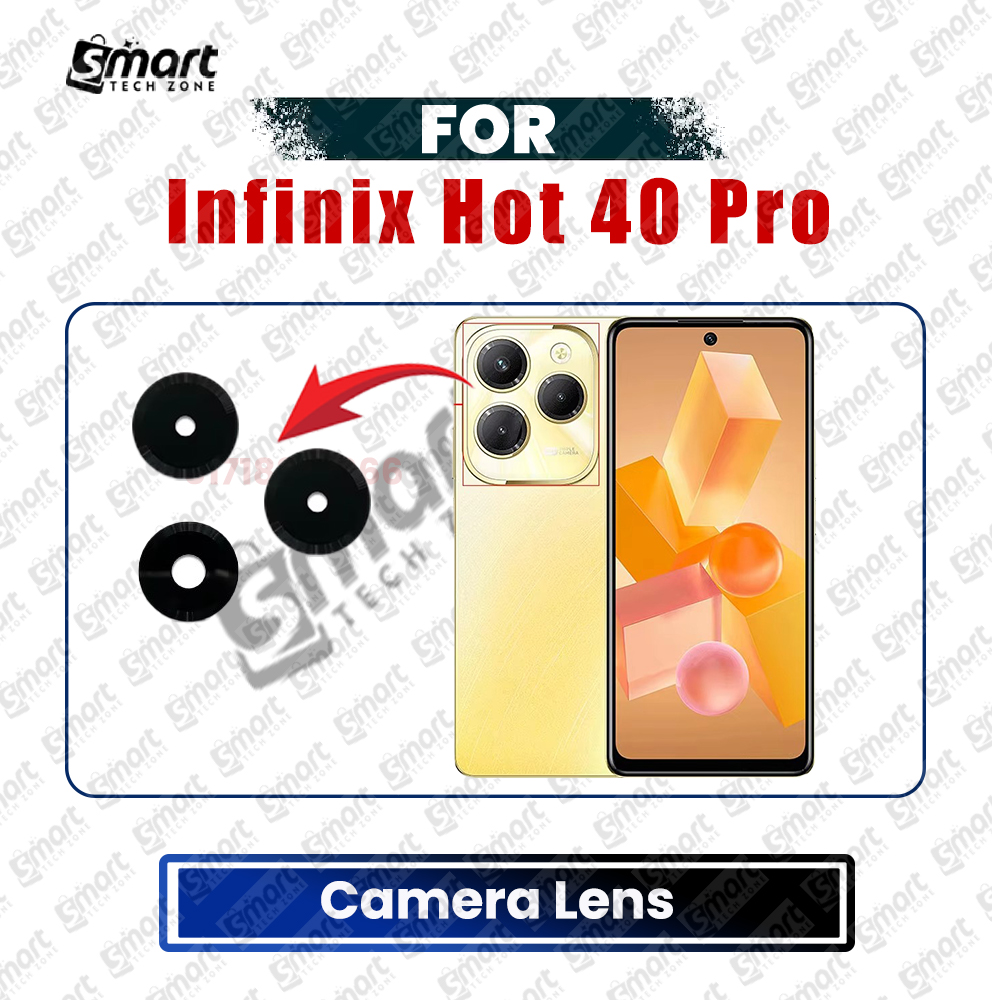 Infinix Back Rear Camera Lens Glass Compatible with Infinix Hot 40 Pro Camera Lens Glass Without Frame Replacement Parts Price in Bangladesh - Mobile.com.bd