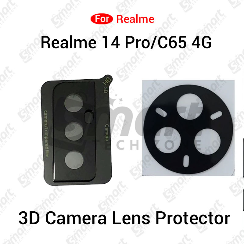 3D Back Camera Lens Glass Protector for Realme 14 Pro C65 4G | Full Camera Coverage I 3D Lens Shield I Oil Resistant