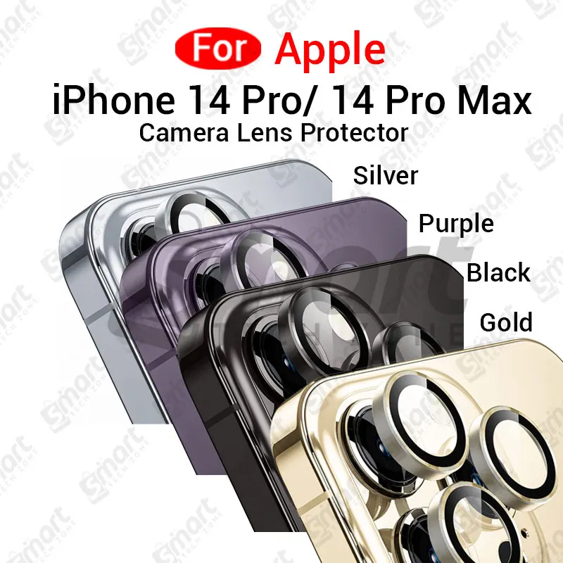 For Apple iPhone 14 Pro 14 Pro Max  All Colour Camera Protector Metal Ring Tempered Glass Camera Lens Protector Screen Protectors Price in Bangladesh - Mobile.com.bd